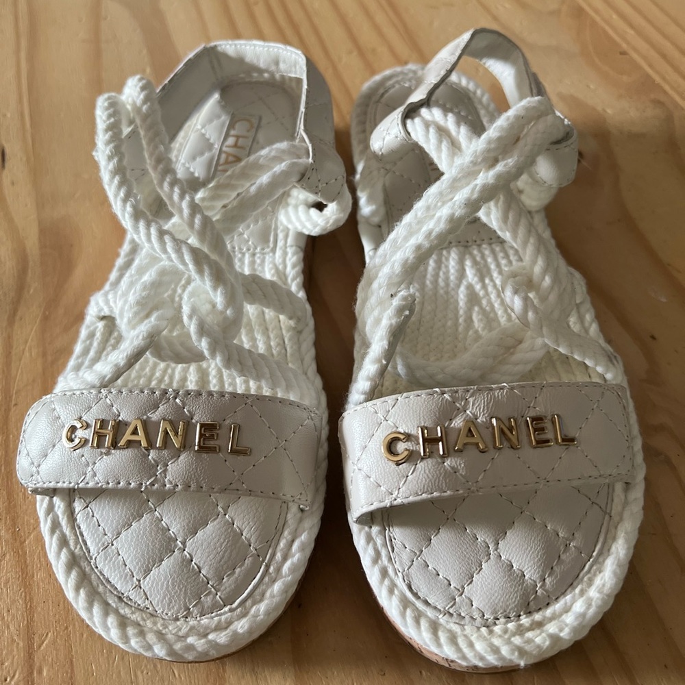 Pre-owned Dad Sandals Leather Sandal In White size 38 /7.5